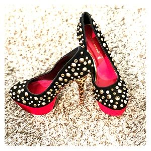 Studded platform heels